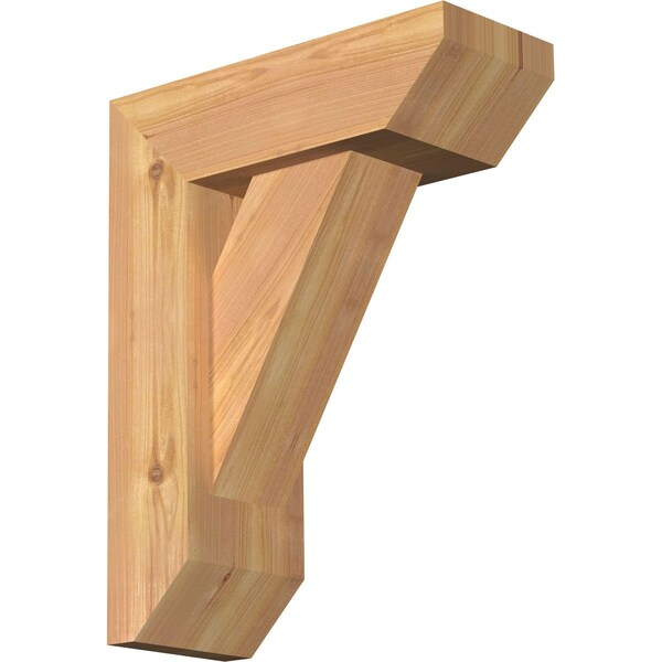 Ekena Millwork Traditional Slat Smooth Bracket w/ Offset Brace, Western Red Cedar, 5 1/2"W x 14"D x 18"H BKT0604X14X18TRA06SWR - main